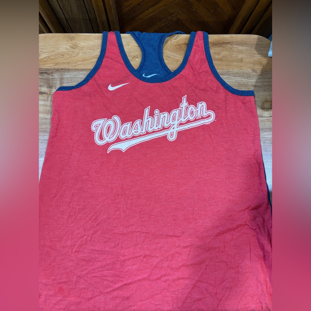Nike Red and Blue Washington Nationals Razorback Tank